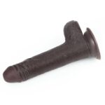 Prótese em formato de pênis ultra realística preto 18 cm camada de dupla com escroto e ventosa super macio - Imagem 12
