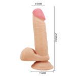Pênis Realístico com escroto e ventosa dupla Camada Sliding Skin 20.4x4.4cm - Imagem 7