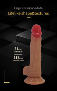 Pênis Dildo Realístico em Silicone com Ventosa 16cm Marrom Ivita - Pretty Love - Imagem 12