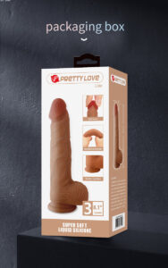 Pênis Realístico em Silicone Líquido com Ventosa 20cm Marrom Lisle - Pretty Love - Imagem 11