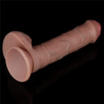 Pênis Consolo Dupla Densidade em Silicone Platinum com Ventosa 20cm Marrom - Lovetoy - Imagem 6