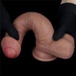 Pênis Consolo Dupla Densidade em Silicone Platinum com Ventosa 20cm Marrom - Lovetoy - Imagem 9