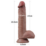Prótese Dupla Densidade em Silicone Platinum com Ventosa 23cm Marrom - Lovetoy - Imagem 16