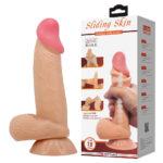 Pênis Dildo Dupla Densidade Pele Deslizante com Glande Colorida 19cm - Sliding Skin - Baile