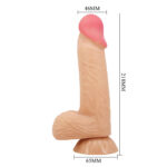 Prótese Dupla Densidade Pele Deslizante com Ventosa 21cm Cor Pele - Sliding Skin - Baile - Imagem 10
