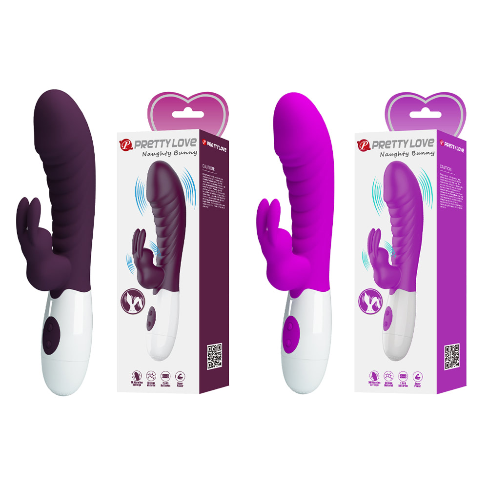 Vibrador Rabbit Ponto G com 30 Modos de Vibração Naughty Bunny Pretty Love Silicone