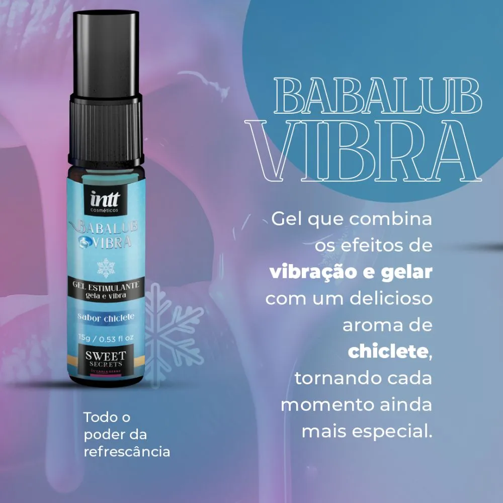 Intt Babalub Vibra gel estimulante que esfria e vibra com jambu 15g sabor chiclete