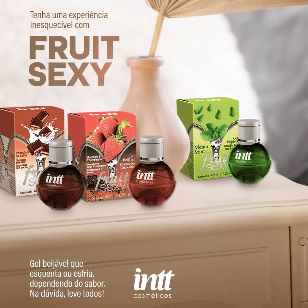 Fruit Sexy Maçã do Amor intt gel beijável para massagem e oral