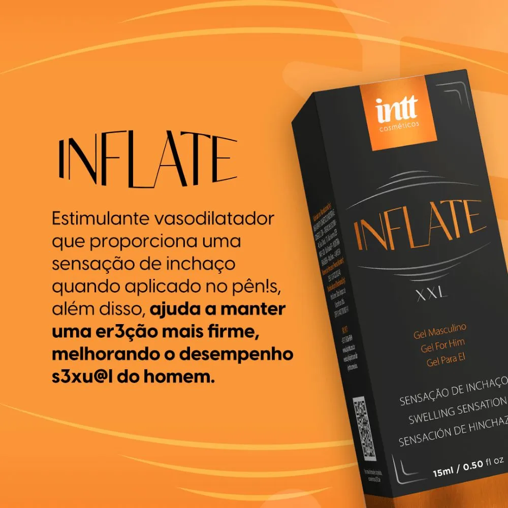 Inflate Gel vasodilatador INTT nova embalagem efeito firmeza