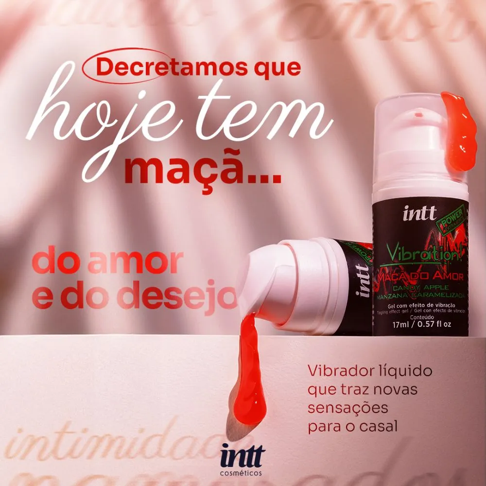 Vibration Power Maçã do Amor intt frasco com pump gel excitante unissex