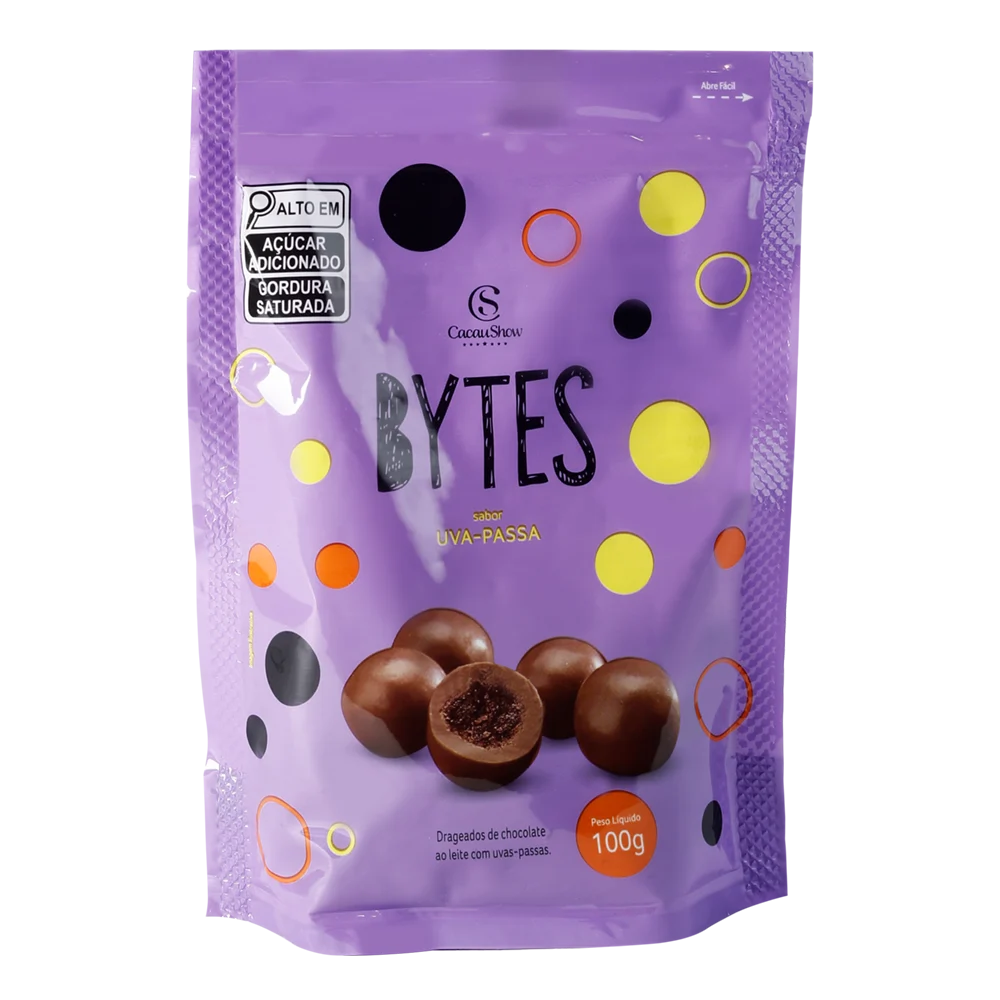 Drageado Bytes Uva Passa com Chocolate ao Leite 100g Cacau Show Drageado Bytes Uva Passa com Chocolate ao Leite 100g Cacau Show