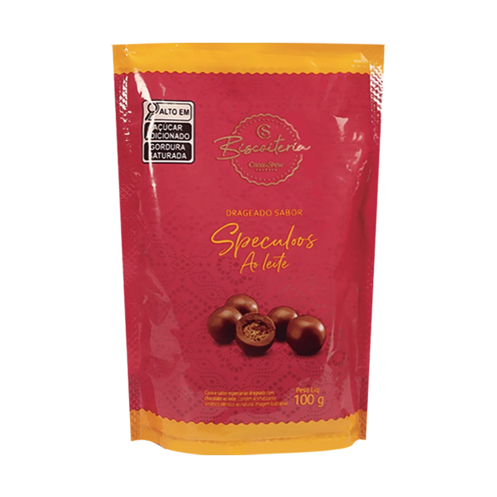 Drageado de Biscoito Speculoos com Chocolate ao Leite 100g Cacau Show Drageado de Biscoito Speculoos com Chocolate ao Leite 100g Cacau Show