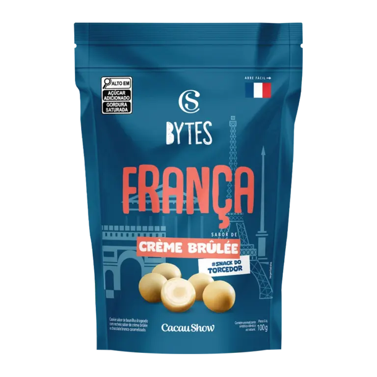 Drageado Bytes Crème Brûlée Chocolate Gold 100g Cacau Show