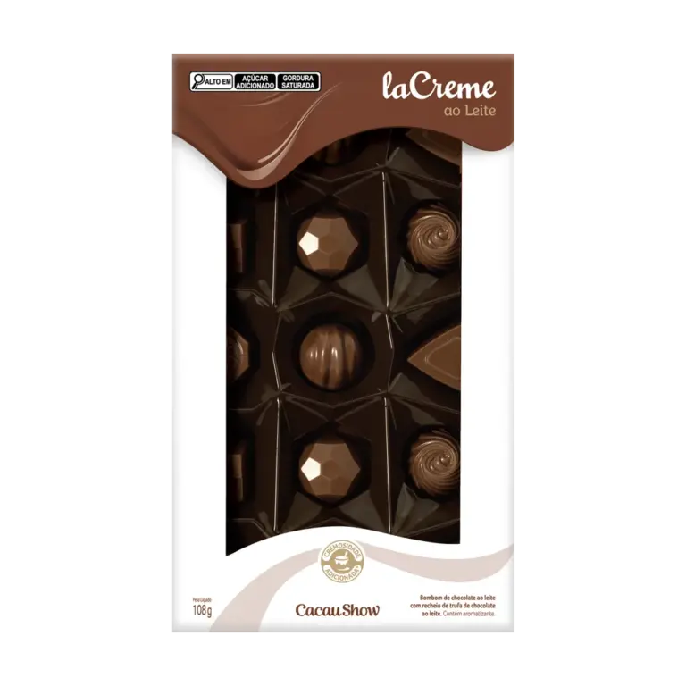 Bombons laCreme Mini Show 108g de chocolate ao leite Cacau Show