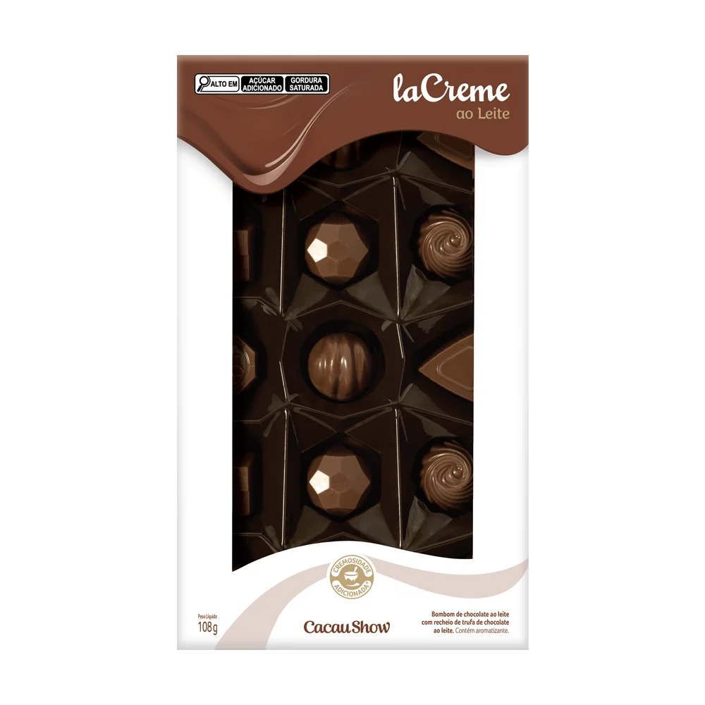 Bombons laCreme Mini Show 108g de chocolate ao leite Cacau Show Bombons laCreme Mini Show 108g de chocolate ao leite Cacau Show