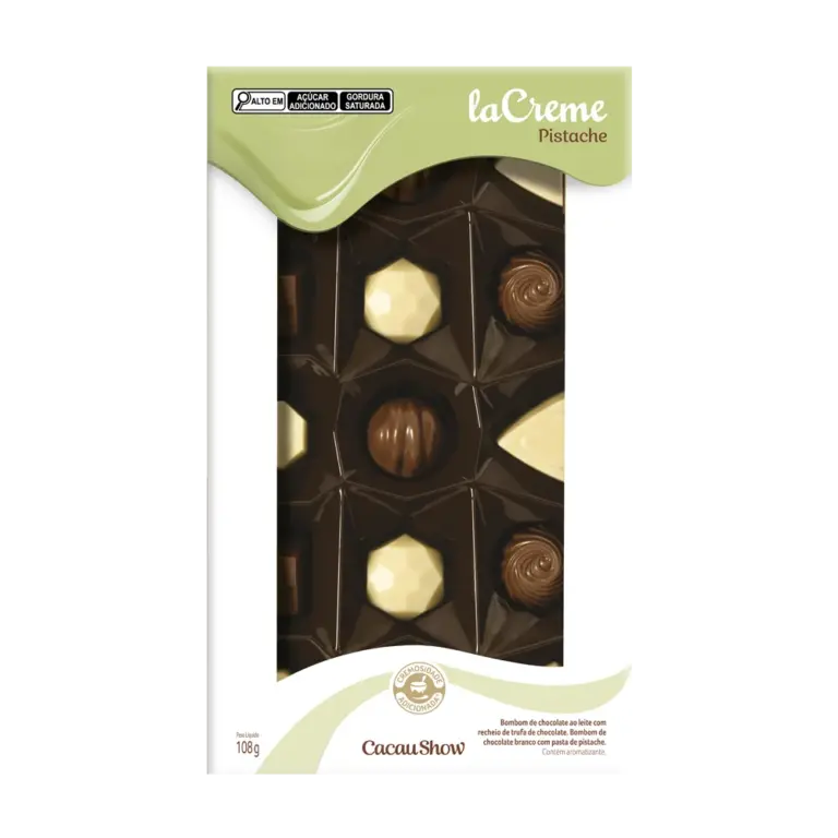 Bombons de Chocolate laCreme Recheio de Pistache 108g Cacau Show