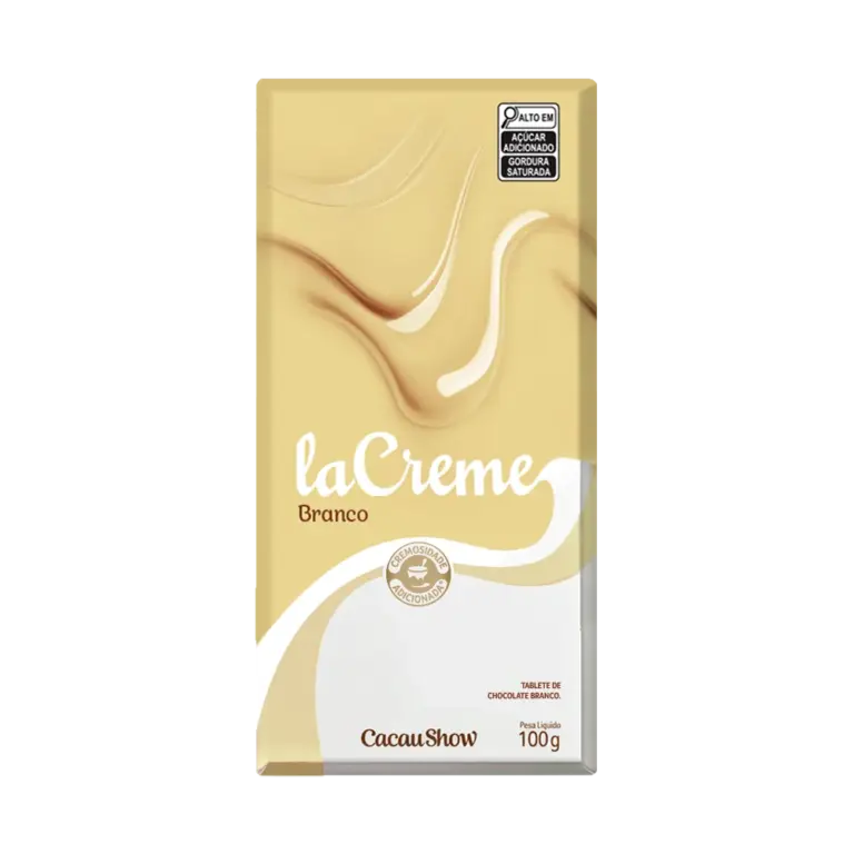 Barra de Chocolate Branco laCreme 100g Cacau Show cremosa e suave