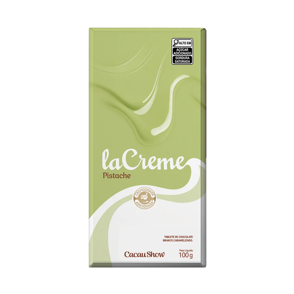 Barra de Chocolate Branco laCreme com Pistache 100g Cacau Show Barra de Chocolate Branco laCreme com Pistache 100g Cacau Show