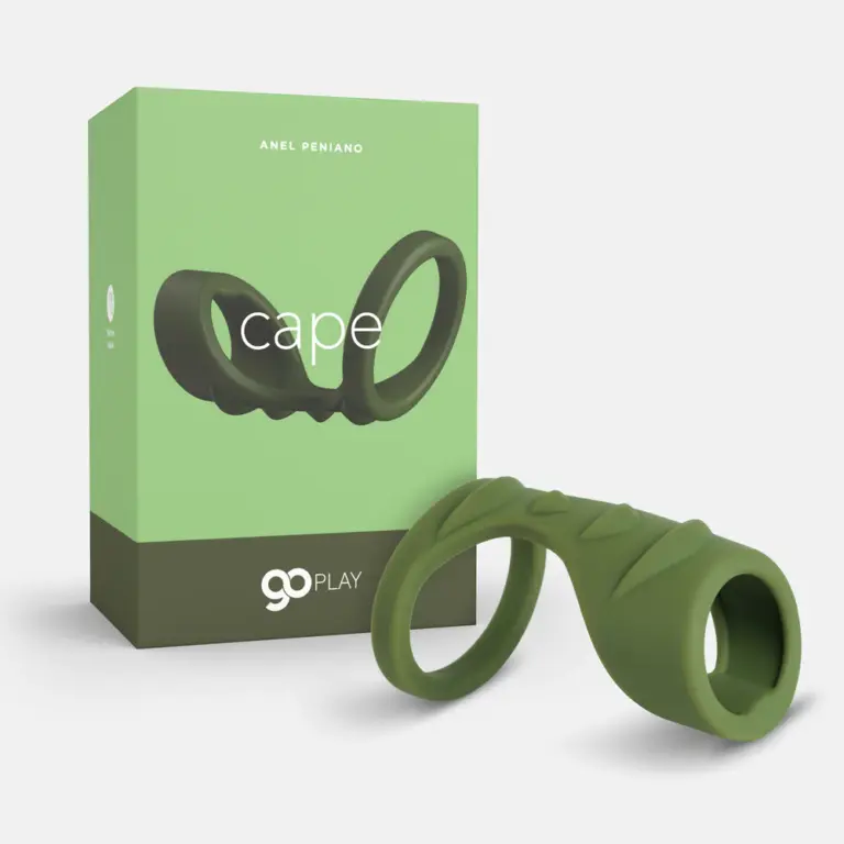 Anel Peniano Go Play Cape de Silicone verde estilo capa com textura