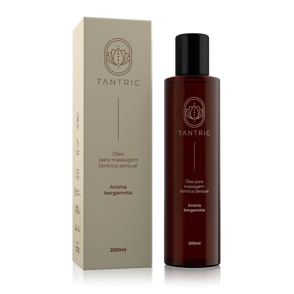 Óleo para Massagem Sensual Tântrica Tantric Bergamota 200ml vegetal