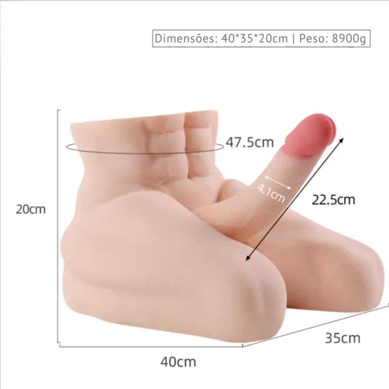 Masturbador meio corpo com penis e anus em TPE de toque realista