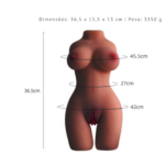 Masturbador em Formato de Tronco Anatômico Feminino Realista em TPE Premium 3.3kg - Imagem 2