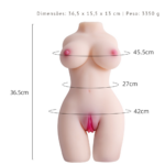 Masturbador em Formato de Tronco Anatômico Feminino Realista em TPE Premium 3.3kg - Imagem 3