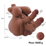 Masturbador Hermafrodita com Duplo Pênis em Silicone TPE Premium - Imagem 3