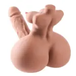 Masturbador Hermafrodita Meio Corpo Realístico com Duplo Canal Penetrável - Imagem 6