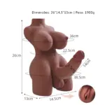 Masturbador Hermafrodita Meio Corpo Realístico Compacto em TPE Premium 1.9kg - Imagem 3