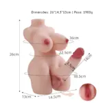 Masturbador Hermafrodita Meio Corpo Realístico Compacto em TPE Premium 1.9kg - Imagem 2
