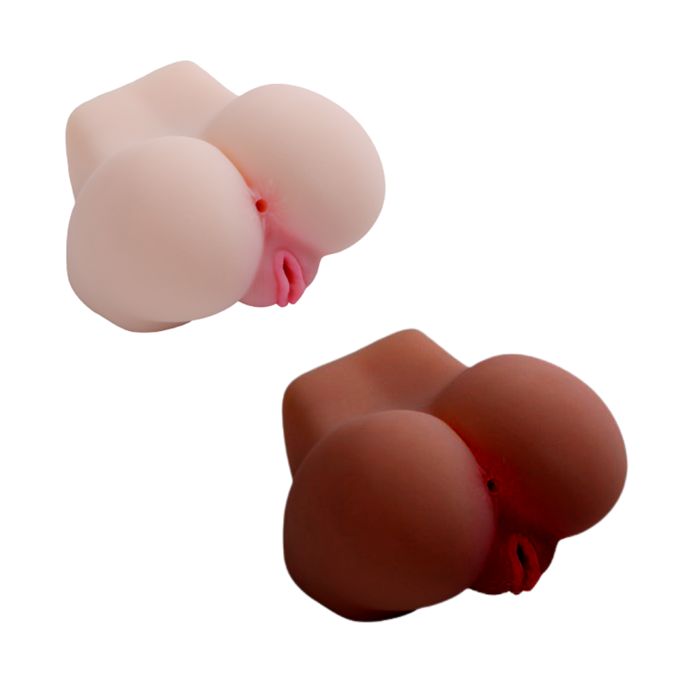 Masturbador masculino realistico em formato bumbum 800g 15cm com orificios vaginal e anal