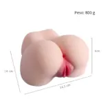 Masturbador Masculino Realístico Formato Bumbum com Duplo Canal 1.272kg 16cm - Imagem 3