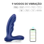 Vibrador Massageador de Próstata com Estimulador Testicular e Controle via app - Imagem 3