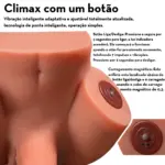 Masturbador Vibratório Vai e Vem Meio Corpo com Pênis e Ânus Penetrável em Silicone - Imagem 5