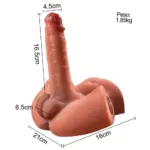 Masturbador Vibratório Vai e Vem Meio Corpo com Pênis e Ânus Penetrável em Silicone - Imagem 3